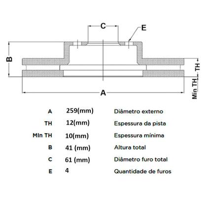 Imagem de Par Disco Freio Renault Clio 1.0 16V 2008 a 2016 Dianteiro Sólido Hipper Freios