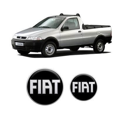 Imagem de Par Emblemas Fiat Strada Adesivos Resinados /05 Black Piano