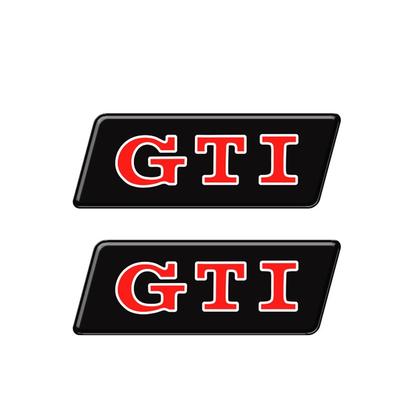 Imagem de Par Emblemas GTI Alto Relevo VW Golf Up Polo Coluna 4,5x1,6cm