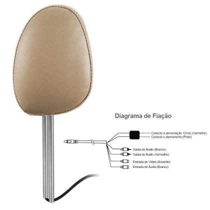 Imagem de Par Encosto Com Tela Lcd Bege Crossfox 2010 2016 2017 2018 2019 2020 7 Polegadas Dependente Replicação Visor Monitor