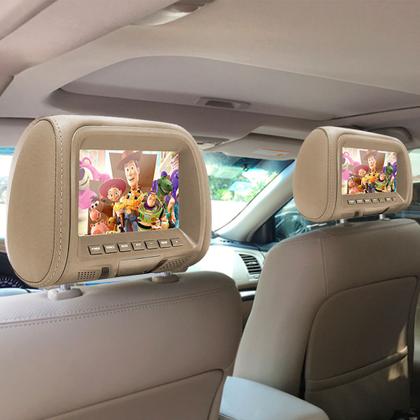Imagem de Par Encosto Com Tela Lcd Bege Tiguan 2011 2012 2013 2014 7 Polegadas Dependente Replicação Visor Monitor