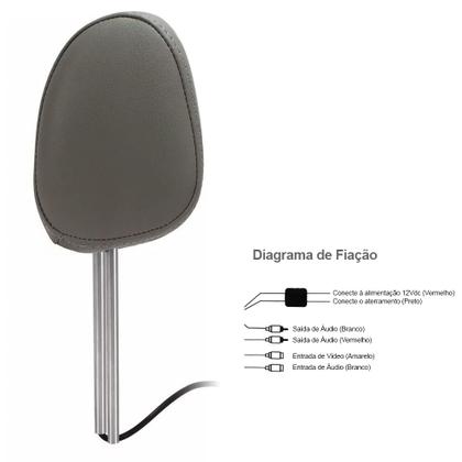 Imagem de Par Encosto Com Tela Lcd Cinza Polo 2008 2009 2010 2011 2012 2013 7 Polegadas Dependente Replicação Visor Monitor