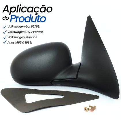 Imagem de Par Espelho Retrovisor Direito e Esquerdo Gol Parati Bola 95 96 97 98 99 2 Portas Sem Controle