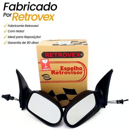 Imagem de Par Espelho Retrovisor Fiat Siena Palio Palio Weekend 2004 2005 2006 2007 4 Portas Com Acabamento