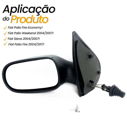 Imagem de Par Espelho Retrovisor Fiat Siena Palio Palio Weekend 2004 2005 2006 2007 4 Portas Com Acabamento
