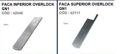 Imagem de PAR Faca Para Overlock Chinesinha Gn1 Superior E Inferior