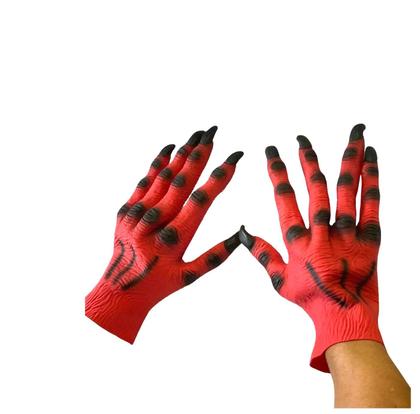 Imagem de Par Fantasia Mãos de Diabo 32cm Terror Assustador Halloween