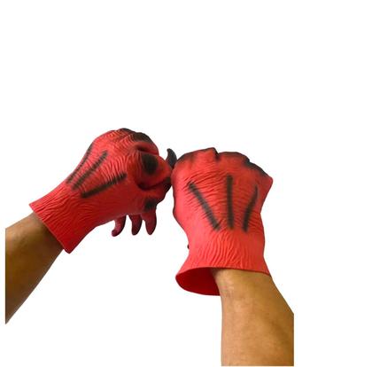 Imagem de Par Fantasia Mãos de Diabo 32cm Terror Assustador Halloween