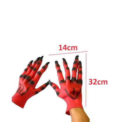Imagem de Par Fantasia Mãos de Diabo 32cm Terror Assustador Halloween