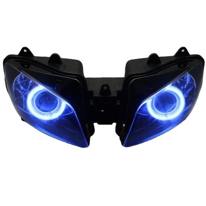 Par Farol de Milha Angel Eye U7 Azul para Moto Kawasaki NINJA ZX