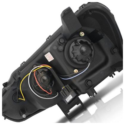 Imagem de Par Farol Dianteiro Daylight Lancer 2011 2012 2013 2014 Liso Acrílico Máscara Cromada Foco Duplo Projetor Led