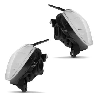 Imagem de Par Farol Dianteiro Foco Simples Máscara Cromada Chevrolet Celta 2007 a 2015 Prisma