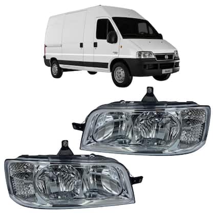 Imagem de Par Farol Ducato Boxer Jumper 2005 06 A 2016 Mascara Cromada