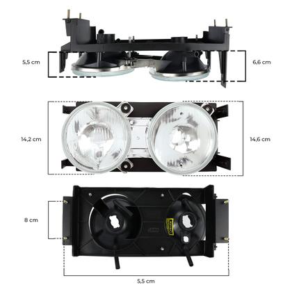 Imagem de Par Farol Duplo Caminhão MB 1620 1418 1634 1938 2638 Mercedes Benz 1620 Series Lk2638 Ls1938 IAM 2000 a 2011