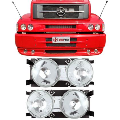 Imagem de Par Farol Duplo Caminhão MB 1620 1418 1634 1938 2638 Mercedes Benz 1620 Series Lk2638 Ls1938 IAM 2000 a 2011
