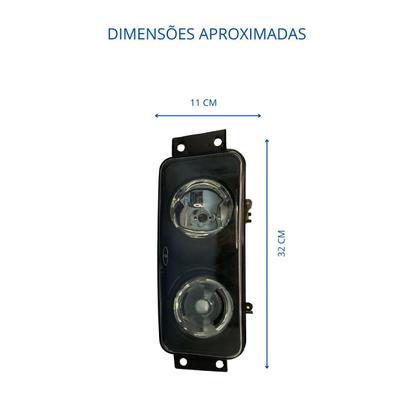 Imagem de Par Farol Milha Auxiliar Scania P94 114 124 Serie-4 P/R/T de 1998 até 2007 Modelo Duplo Lente Vidro - 1422992 1422991