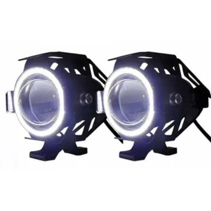 Imagem de Par Farol Milha Moto Eye U7 Led Auxiliar Neblina Mini Branco Rt