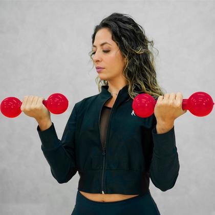 Imagem de Par Halter Peso Academia Musculação Emborrachado 3kg