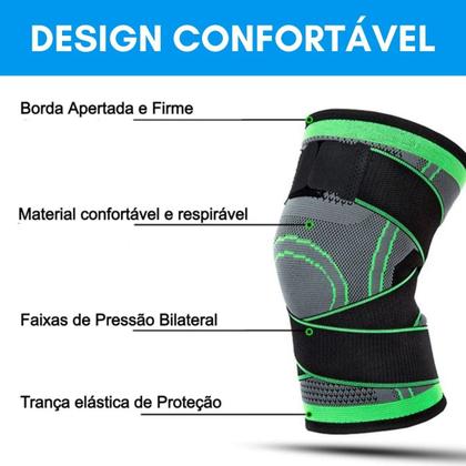 Imagem de Par Joelheira Compressão Tensor Perna  Alivia Dores Tamanho  Único 