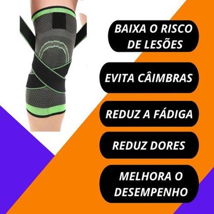 Imagem de Par Joelheira Compressão Tensor Perna  Alivia Dores Tamanho  Único 