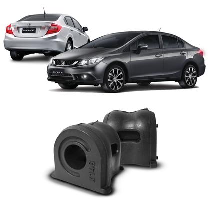 Imagem de Par Kit Bucha Borracha Barra Estabilizadora Dianteira Honda New Civic 2012 2013 2014 2015 2016 18 Milímetros