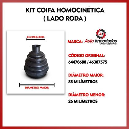 Imagem de Par Kit Coifa Borracha Graxa Abraçadeira Homocinética Lado Roda Fiat Strada 2000 2001 2002 2003 2004 2005 2006 2007