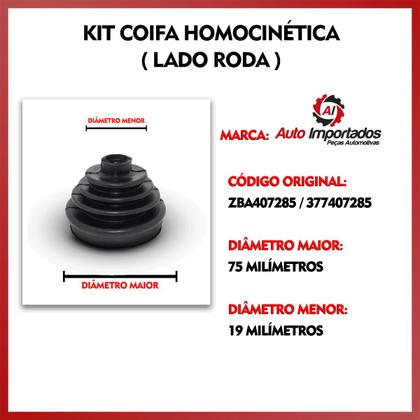 Imagem de Par Kit Coifa Borracha Graxa Abraçadeira Homocinética Lado Roda Volkswagen Saveiro G1 1986 1987 1988 1989 1990 1991 1992