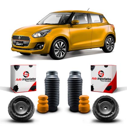 Imagem de Par Kit Coxim Batente Batedor Suporte Reparo Superior Suspensão Amortecedor Dianteiro Suzuki Swift 2014 2015