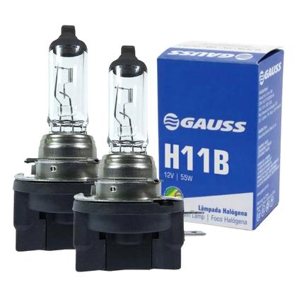 Imagem de Par Lâmpada Automotiva H11B Farol Baixo Ford New Fiesta 2011 A 2013 12V 55W Branca Alta Luminosidade