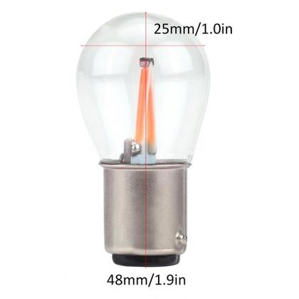 Imagem de Par Lâmpada Led Cob 2 Polos Filamento Vidro Lanterna Freio