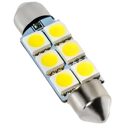 Imagem de Par lâmpada Led Pingo Torpedo 6 Leds Para Carro