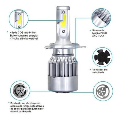 Imagem de Par Lampada Leds Super Branca Farol Baixo Cronos 2018 2019 2020 2021 2022 2023