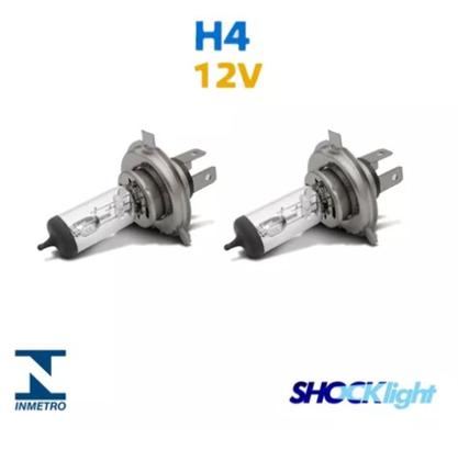 Imagem de Par Lampadas H4 Farol alto e baixo Shocklight 60w/55w Halogenas 12v