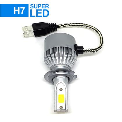 Imagem de Par Lâmpadas H7 Farol Alto Hyundai Santa Fé 2010 2011 2012 2013 Super Led C6 6000k 7200 Lumens Branco Frio Efeito Xenon