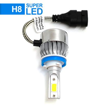 Imagem de Par Lâmpadas H8 Farol Milha Onix 2011 2012 2013 2014 Super Led C6 6000k 7200 Lumens Branco Frio Efeito Xenon