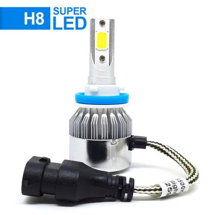 Imagem de Par Lâmpadas H8 Farol Milha Onix 2011 2012 2013 2014 Super Led C6 6000k 7200 Lumens Branco Frio Efeito Xenon