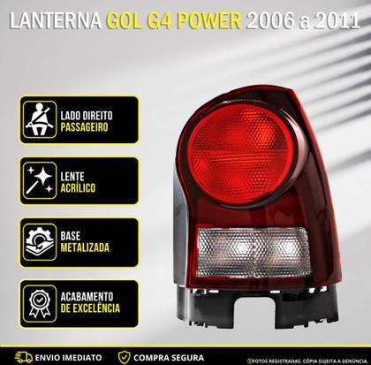 Imagem de PAR Lanterna Traseira Gol Power G4 2006 2007 2008 2009 2010 2011