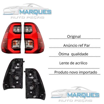 Imagem de Par Lanterna Traseira Hilux 21/23 Com Led Completa