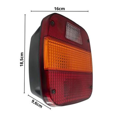 Imagem de Par Lanterna Traseira LED 24V Ford Volks Marmitão Âmbar Metalizada Lantersul