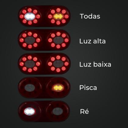 Imagem de Par Lanterna Traseira Led Carreta Randon Módulo C/ Conector