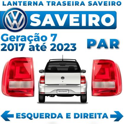 Imagem de Par Lanterna Traseira VW Saveiro G7 2017 2018 2019 2020 2021 2022 2023