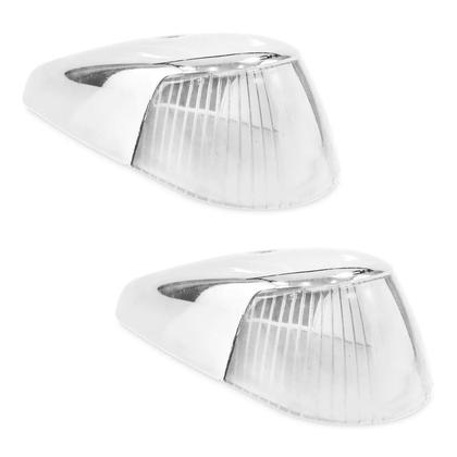 Imagem de Par Lente Pisca Seta Dianteira + Capa Cromada Fusca Cristal