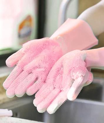 Imagem de Par Luva Mágica Lava Louça Pet Esfrega Sem Esponja Multiuso