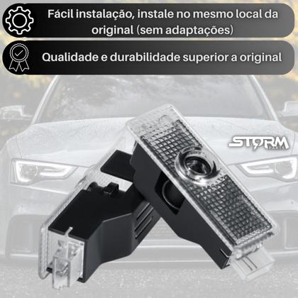 Imagem de Par Luz Led Cortesia Audi A3 A4 Q3 A1 Q5 A5 lâmpada Projetor logo porta Sedan hatch Dianteiras Traseiras tfsi acessórios lado direito esquedo chão