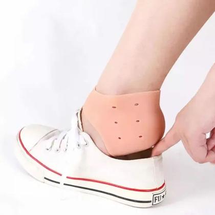 Imagem de Par Meia Silicone Anti Rachadura Calcanhar Ortopédica