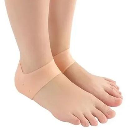 Imagem de Par Meia Silicone Anti Rachadura Calcanhar Ortopédica