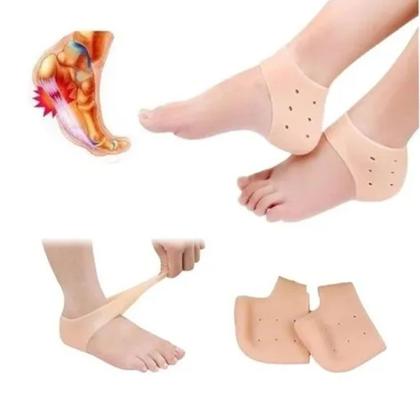 Imagem de Par Meia Silicone Anti Rachadura Calcanhar Ortopédica