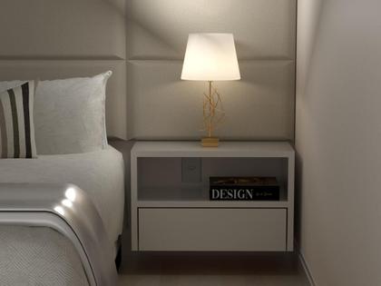 Imagem de PAR MESA CABECEIRA MDF 40cm COM GAVETA