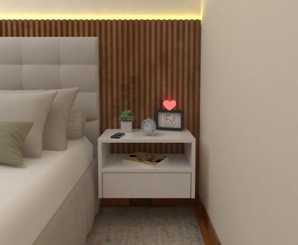 Imagem de PAR MESA CABECEIRA MDF 40cm COM GAVETA
