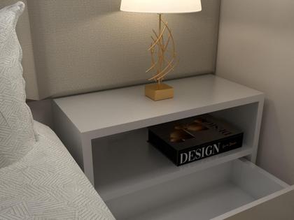 Imagem de PAR MESA CABECEIRA MDF 40cm COM GAVETA
